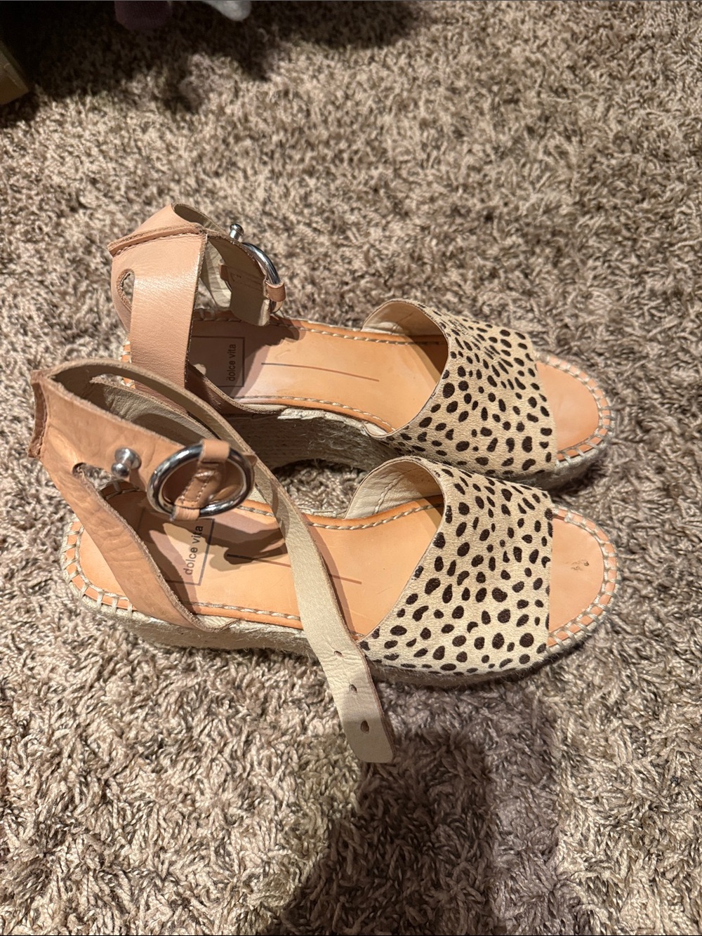 Dolce vita Espadrille Wedge Sandals - Tan & Black